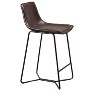 Alpine Furniture Live Edge Set of 2 Dining Metal Leg Pub Chairs in Dark Brown - 3 of 4