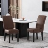 Okak Minimalist Modern Dining Chairs Set of 2, PU Leather Upholstered with Rubberwood Legs Kitchen Side Chairs - 3 of 4