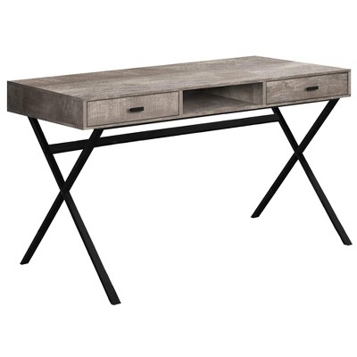 Monarch Specialties Computer Desk Home Office Laptop Storage Drawers 48InchL Work Metal Laminate Beige Black Contemporary Modern