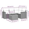 vidaXL Patio Sofa Set with Cushions Outdoor Furniture 5 Piece Poly Rattan - Gray - 3 of 4