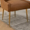 SEYNAR Modern Glam PU Leather Dining Chair or Vanity Chair Set of 4 with Rear Handle - 3 of 4