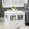 VisioGear Dog Crate End Table with Triple Doors, Wooden Dog Crate Furniture Indoor Use, Puppy Crate for Small Dogs, White, 30.8"*20.8"*23.3" - 4 of 4