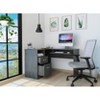 Lyngins L-Shaped Office Desk with CPU Storage,Computer Desk with 2 Drawers and 1 Shelf for Home Office,Company - 2 of 4