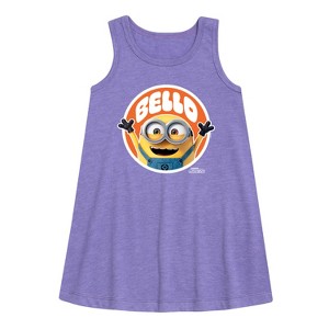 Girls' - Despicable Me Minions - Hello Bello Minion Graphic Sleeveless Aline Dress - 1 of 3
