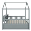 Full Size Wooden House Bed with Shelves and a Mini-cabinet, Gray - 4 of 4
