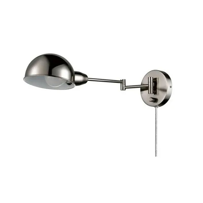 Globe Electric 10 Watt LED Pharmacy Wall Sconce with Steel Finish, Canopy, and Pivoting Extendable Arm for Home Improvement, Silver, 1 of 7