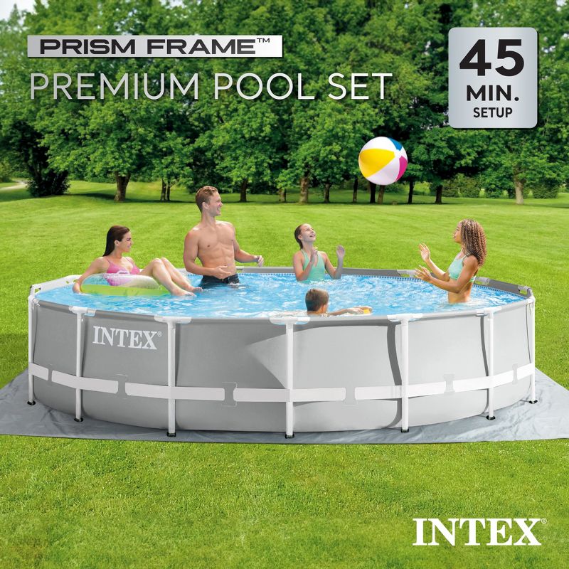 Intex 15'x42" Prism Frame Above Ground Swimming Pool Set - Gray Model No. 26723EH, 4 of 7