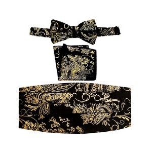 Gioberti Boy's Adjustable Satin and Paisley Cummerbund Set - 1 of 3