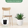 14.5/23/31 Inch Tall Planter，Self - Watering, Water Level Gauge with Wheels, Extra Large Outdoor, Heavy Duty Resin, Indoor Outdoor Pots - 2 of 4