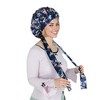 Anna-Kaci Women Silk Bonnet for Sleeping Satin Hair Bonnet with Floral Print and Long Tie Band - 3 of 4