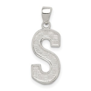 Black Bow Jewelry Sterling Silver, Sami Collection, Textured Block Initial S Pendant - 1 of 4