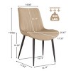 Modern PU Leather Dining Chairs, Armless Upholstered Chairs with Stitching and Black Metal Legs for Kitchen, Dining Room, or Living Room-Tanpinhause - 3 of 4