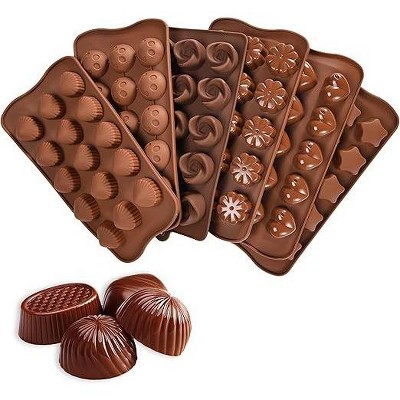 Kitchtic 6-Piece Silicone Non-stick Chocolate and Candy Molds Set
