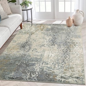 8x10 Modern Abstract Area Rug Washable, Non-Slip Geometric Living Room Rug, Contemporary Indoor Large Bedroom Carpet for Nursery Dining Room - 1 of 4