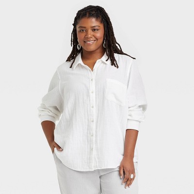 4x white button down shirt