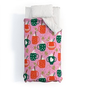 Deny Designs Twin/ Twin Extra Long Insvy Design Studio Cocoa Cookies Comforter and Pillow Sham Green - 1 of 4