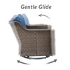 Belord 4 Pieces Rattan Patio Furniture Set, Patio Sofa Set with Patio Swivel Chair and Ottoman, Brown Wicker Furniture Ideas for Porch Deck - 3 of 4