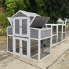 LAOTIES 150" Extra Large Chicken Coop,Wooden Outdoor Hen House With 2 Nesting Boxes,5 Perches,Rust-Proof Wire Run And Tray - 3 of 4