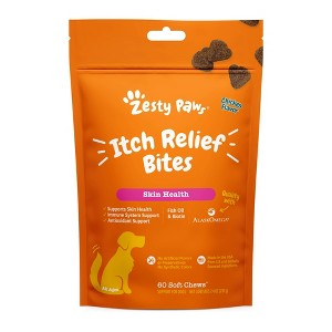 Zesty Paws Itch Relief Bites Chicken Dog Vitamin and Supplements - 60ct - 1 of 4