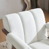 CAVINAS Luxury Velvet Accent Chair with Walnut Arms,Plush Modern Armchair with Thick Cushion,Armchair for Living Room,Bedroom,Apartment,Ivory White - 4 of 4