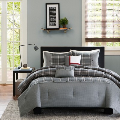 Traditional Plaid Print Comforter Set, All Season Home Textile for Modern Bedroom Decor