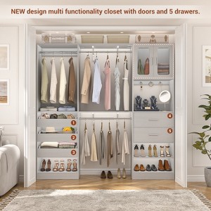 Besiost 80"-120" Closet System with Door and Wooden Drawers - 1 of 4