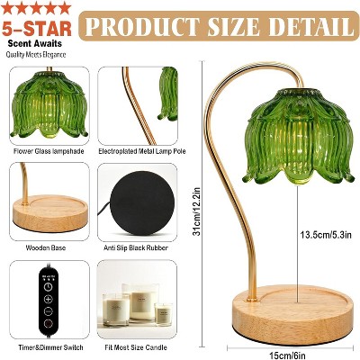 FAAYFIAN Adjustable Candle Warmer Lamp with Timer,Wood Base Metal Shade,Birthday Gifts for Women Mom