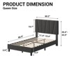 Full Size Bed Frame with Adjustable Headboard - Linen Upholstered Platform Bedframe, Mattress Foundation, No Box Spring Needed, Easy Assembly - 3 of 4