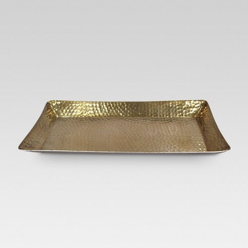 Metal Hammered Serving Tray - Gold - Threshold