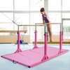 Costway Horizontal Train Bar W/ 4'x8'x2'' Gymnastics Mat Folding Panel Fitness Exercise Blue\Pink\Purple - 2 of 4