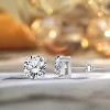 BRINJOY 2 Carat Moissanite 4 Prong Solitaire Stud Earrings in 18k White Gold Plating for Women - 4 of 4