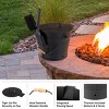 Pure Garden 3pc Metal Bucket Broom & Shovel Indoor Outdoor Fireplace Cleaning Set Black - 4 of 4