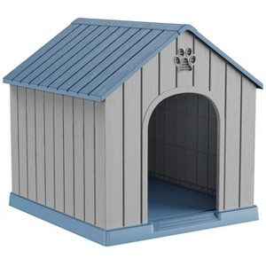 Kumasinova Simplified Peak Roof Dog Crates for Medium Dogs,Dog Kennel Outdoor&Indoor with Weatherproof PP Design,Dog Crate Furniture for Medium Dogs - 1 of 1