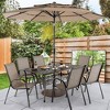 Costway 59'' Outdoor Dining Table All-Weather Cast Aluminum Umbrella Hole 6 Person Bronze - 4 of 4