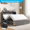 Mjkone Murphy Cabinet Bed, Queen Murphy Bed with Tri-Folding Mattress and Charging Ports, Drawer - 2 of 4