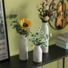 Uniquewise Modern White Cylinder Shaped Ceramic Table Flower Vase Holder - Elegant Home Decor Accent, Ideal for Fresh and Artificial Flowers - 3 of 4