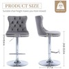 QingMoon Swivel Bar Stools Set of 2, Adjustable Barstools, Velvet Tufted Counter Height Chairs with Nailhead Trim for Kitchen Island, Home Pub - 4 of 4