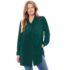 Woman Within Plus Size Velour Shirt - 1 of 4