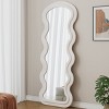Full Length Wavy Floor Mirror with Stand, Decorative Wall Mirror for Bedroom, Dressing Room, Modern Framed Mirror-The Pop Home - 3 of 4