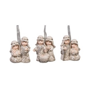 Transpac Resin Elegant Filigree Nativity Ornament Set of 3 Christmas Home Decorations - 1 of 1