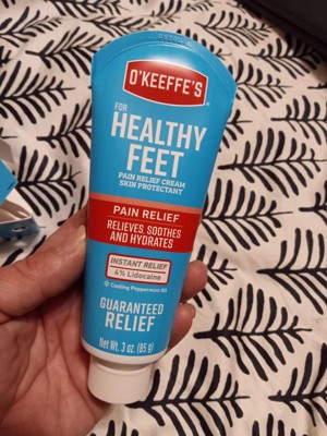 O'Keeffe's Healthy Feet Pain Relieving Foot Cream with Lidocaine Medicine,  3oz Tube