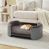 Scandinavian Style Elevated Cat Couch Bed with Washable Mattress, Indoor Pet Furniture for Medium Cats and Dogs -3irtyhousy - 2 of 4