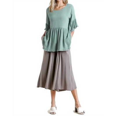 Women's Bell Sleeve Peplum Top - umgee