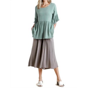 Women's Bell Sleeve Peplum Top - umgee - 1 of 4