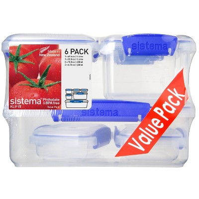 Sistema 12pc Plastic Food Storage Container Set Blue