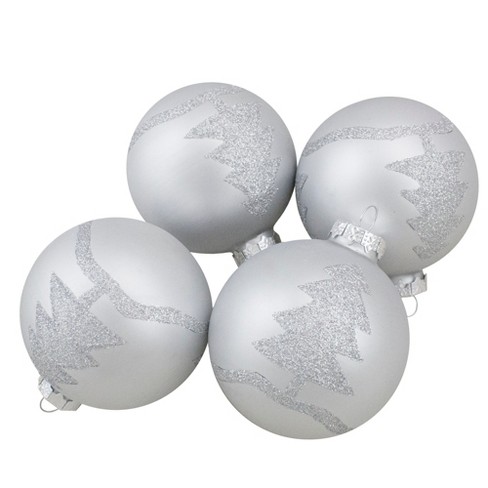 Northlight 3.25 in. (80 mm) Silver and Clear Glass 2 Christmas