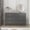 CAVINAS 6 Drawer Double Dresser for Bedroom,Antique Drawers with Golden Pulls for Kids Room,Living Room,Entry and Hallway,White/Black - 2 of 4