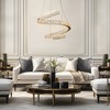 LNC Metorcalipia 23.6" Luxury and Glam Empire Integrated LED Crystal Chandelier, Polished Gold - 4 of 4