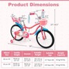 Costway 14/16/18 Inch Kids Bike with Basket Doll Seat & Colorful Streamers 2 Training Wheels Pink - 3 of 4
