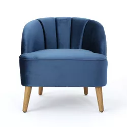 Amaia Modern New Velvet Club Chair Cobalt Blue - Christopher Knight Home